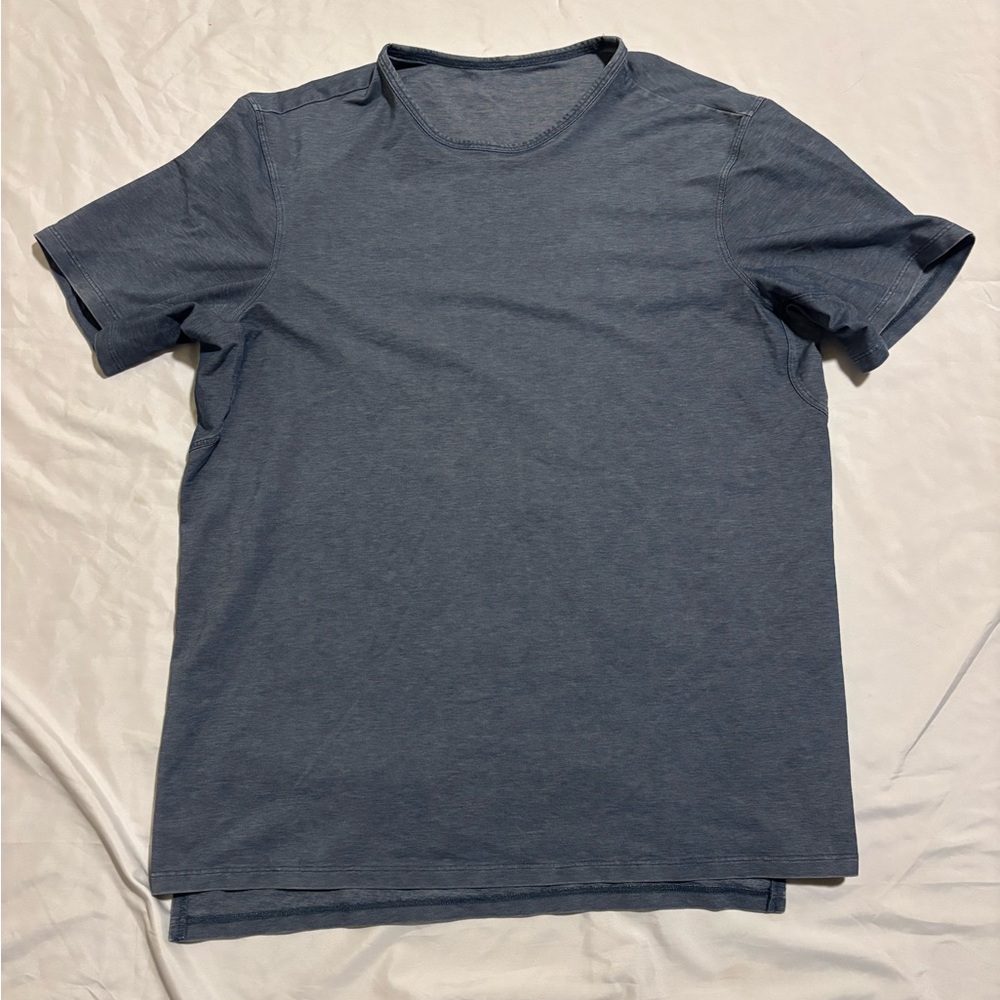 Lululemon Men's Fundamental Shirt S Blue Pima Blend, No Stink, Classic Fit